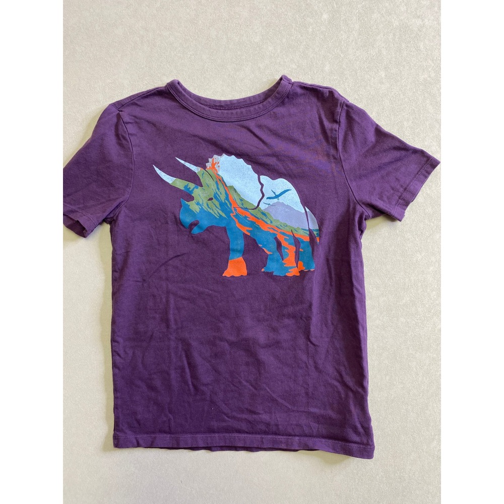 Gap Kids Purple Triceratops Dinosaur Graphic Tee Organic Cotton Shirt Size L 10